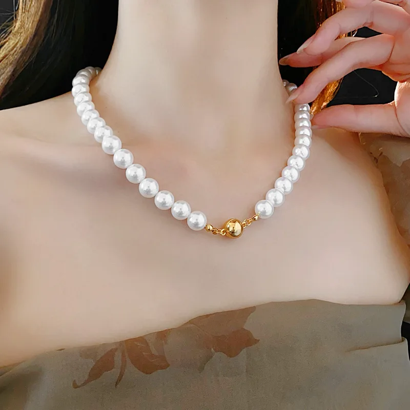 Ожерелья Draweye с жемчугом для женщин элегантные модные украшения в французском