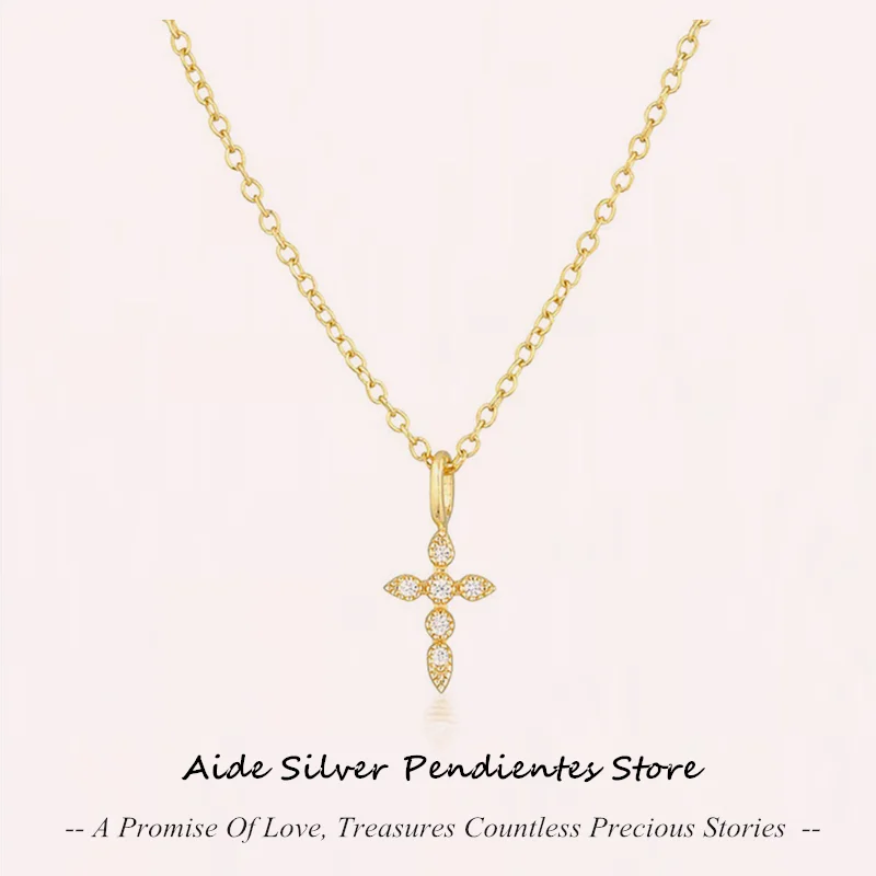 

Ожерелье до ключицы из серебра 925 пробы с подвеской-крестом