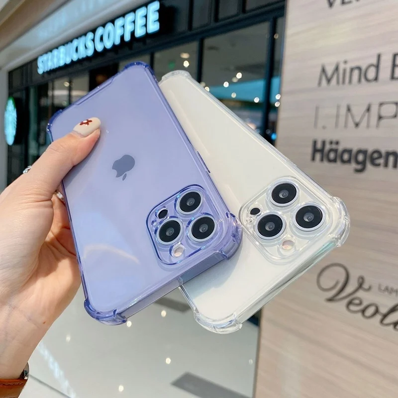 

Прозрачный ударопрочный мягкий чехол ZBK из ТПУ для телефона iPhone 12 11 Pro Max Mini X XR XS Max 7 8 Plus SE 2020 защитный чехол для камеры