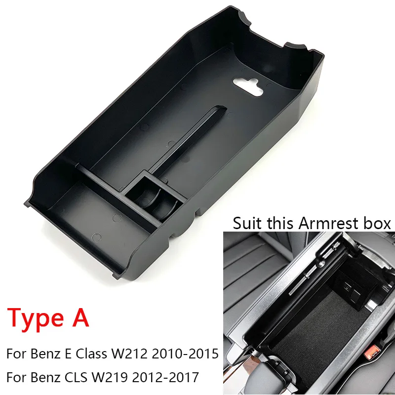 For Mercedes Benz E Class W212 2010-2015 CLS W219 Console Central Armrest Storage Box Multi-function Boxes Car Accessories