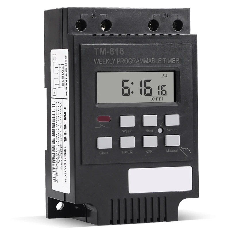 

CORUI TM616 30A AC 220V Digital Time Switch Programmable Electronic Timer Relay Control Time Din Rail Mount