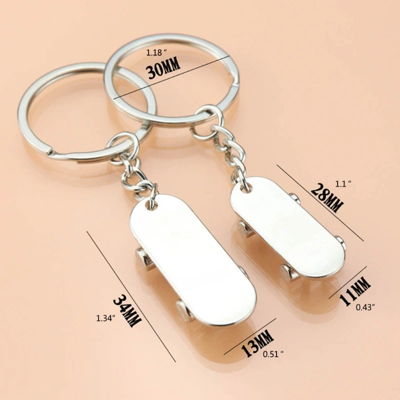 2 шт. Металлический брелок-скутер для влюбленных. Новинка, повседневный тринкет. Парные брелоки для ключей скейтборда.