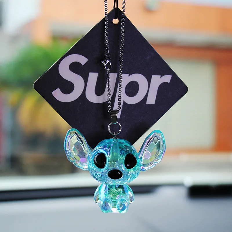 

Disney Stitch Car Perfume Cartoon Lilo & Stitch Model Doll Toys Anime Car Ornament Pendant Women Men Rearview Mirror Decorations