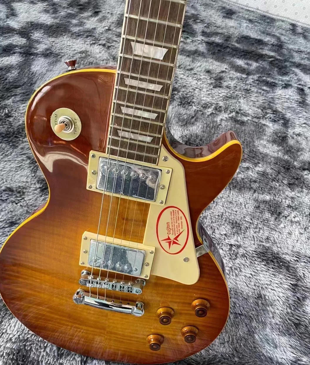 

Classic Brand Electric Guitar, Solid Wood, Quality Accessories, Good Timbre Yellow Binding, Free Shipping