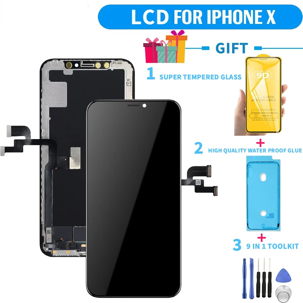 

INELL OLED Pantalla LCD Screen For IPhone X XS LCD display Touch Screen Digitizer Assembly LCD For iPhone X XS XS Max XR display