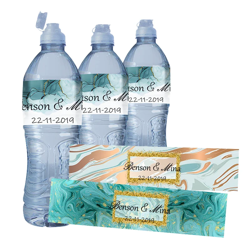 

24pcs Marble Background Personalized Water Bottle Labels Wraps Birthday Wedding Baby Shower Custom Wraps Labels Stickers Suplies