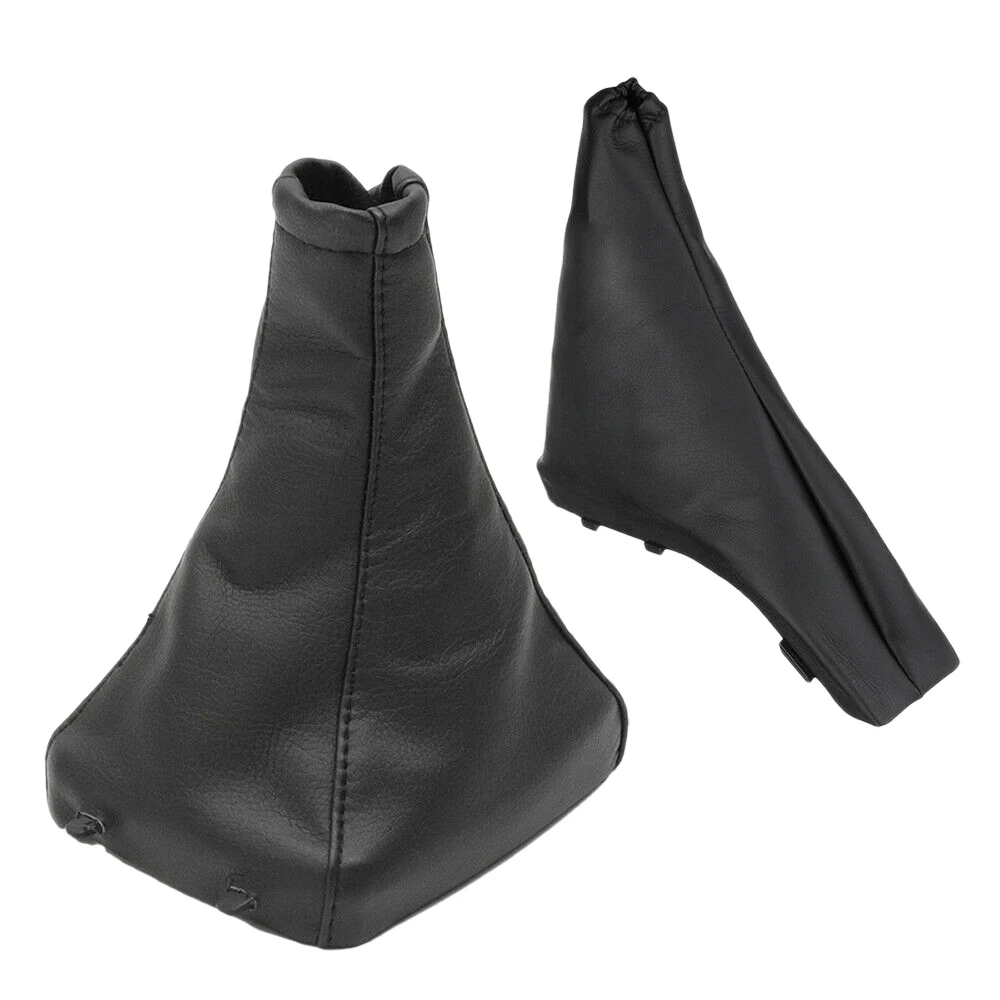 

2Pcs Car Handbrake Gear Shift Boot Gaiter Gaitor Pu Leather Black for Opel Astra G Zafira a Vauxhall 1998-2004