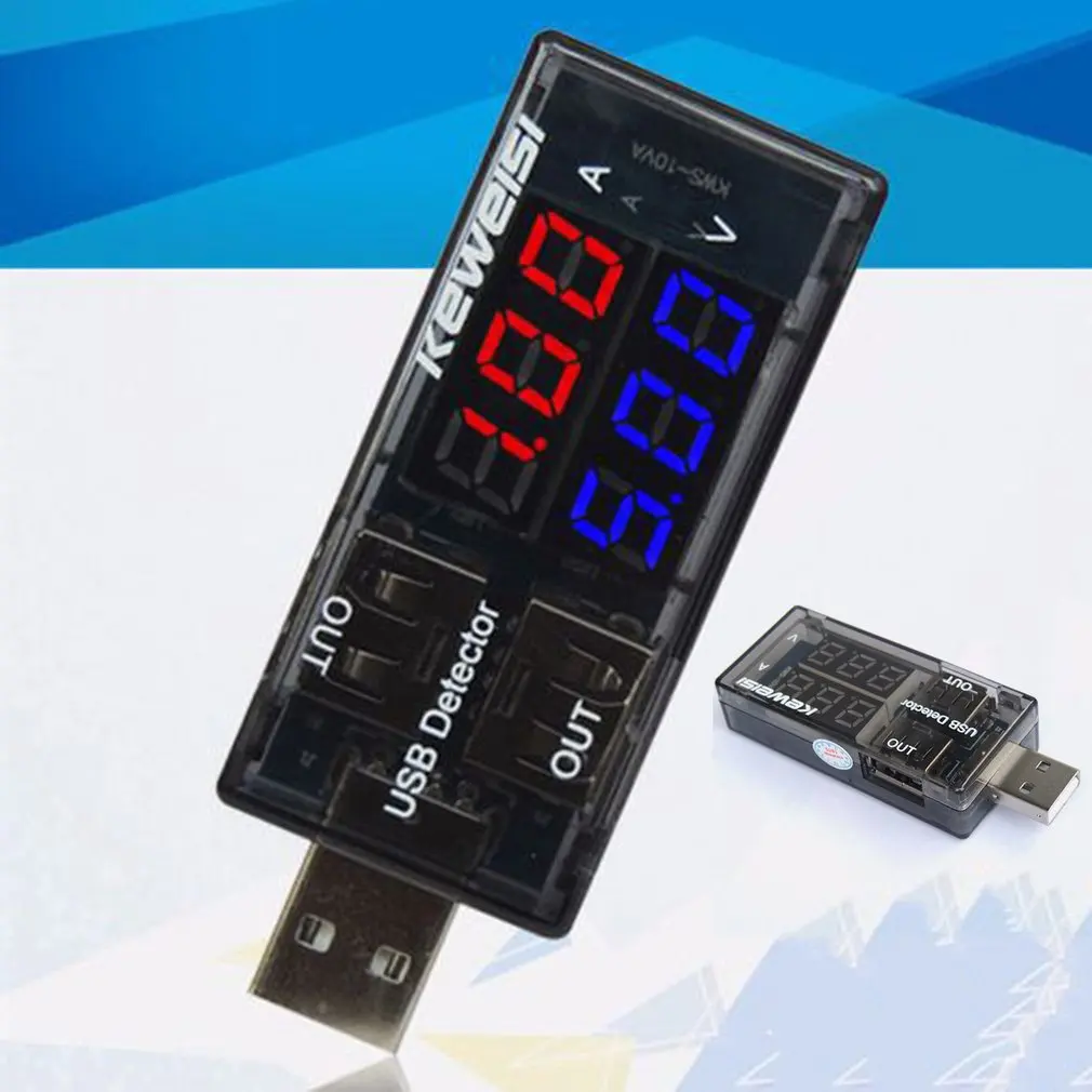 

Red Blue Dual USB Current Voltage Charging Detector Tester Battery Voltmeter Sturdy Ammeter Charger Tester New