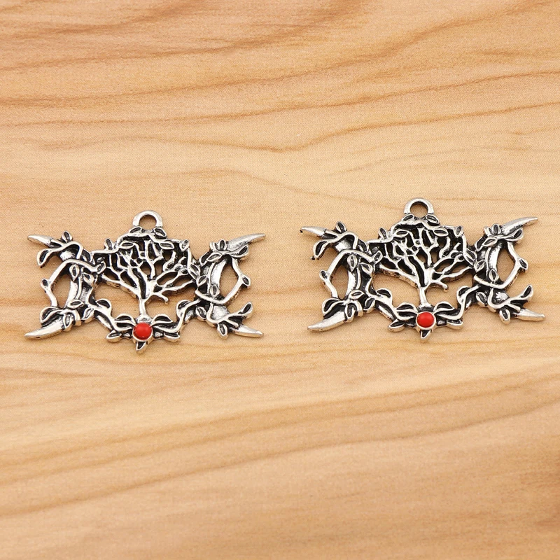 

10 Pieces Tibetan Silver Wiccan Pagan Triple Moon With Tree Of Life Charms Pendants for DIY Necklace Jewelry Making Accessories