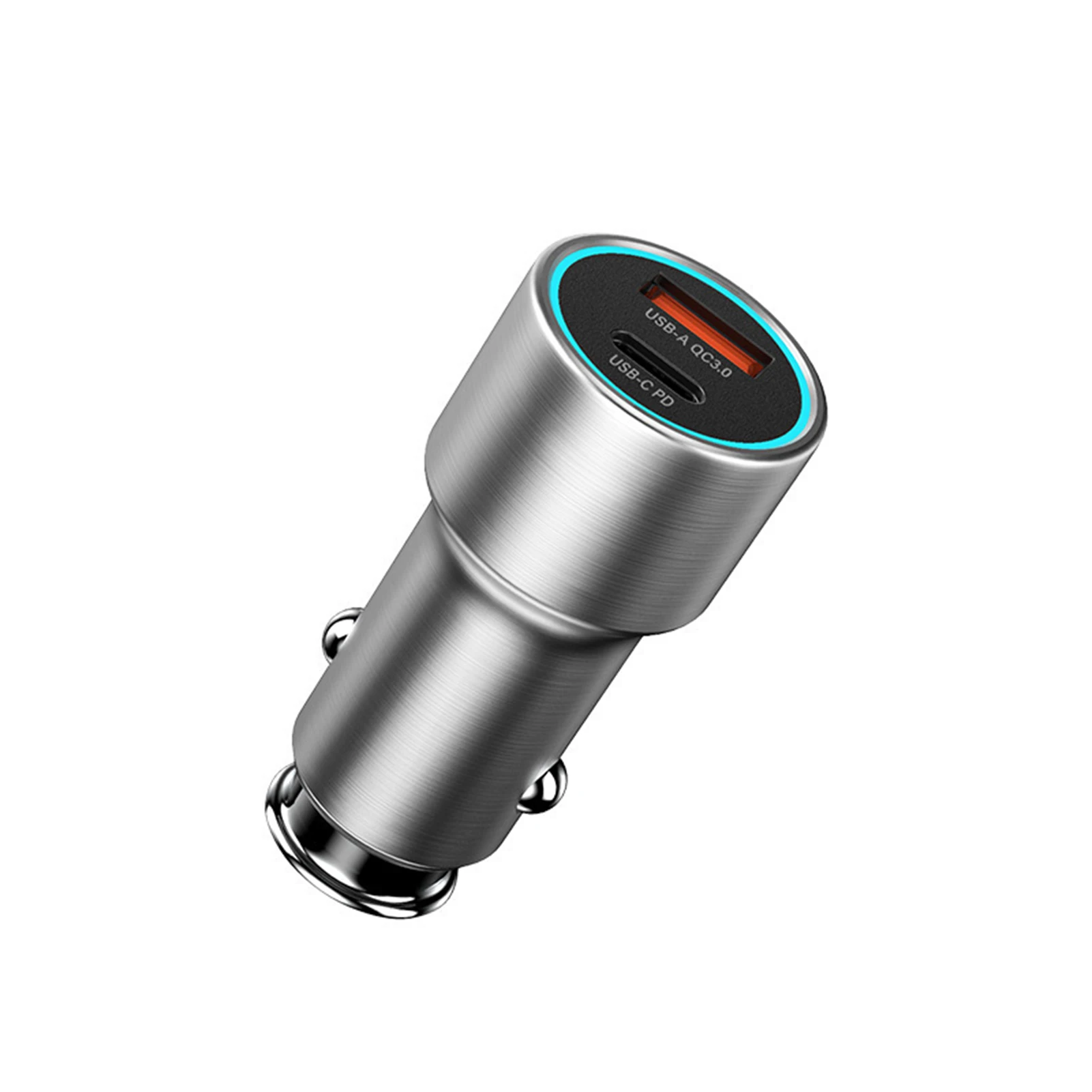 

USB C Car Charger Fast Mini Metal Car Charger QC3.0 Dual-port Car Charger Fast USB Car Charger Adapter Compatible With Most