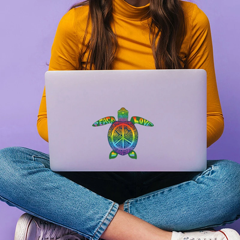 Автомобильная Наклейка В Стиле Бохо С Радужной Черепахой ПВХ Креативное