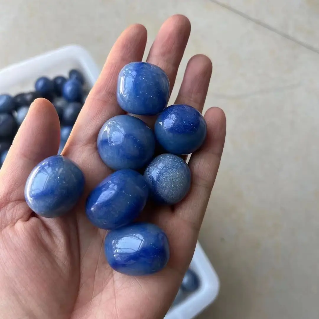 

500g Natural blue Dongling jade crystal mineral specimen gravel specimen processing crystal mineral gem aquarium home decoration