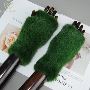 Imported Hot Sale Winter mink fur gloves for women Real Fur Gloves New 20CM Fashion elasticity Genuine Glove 