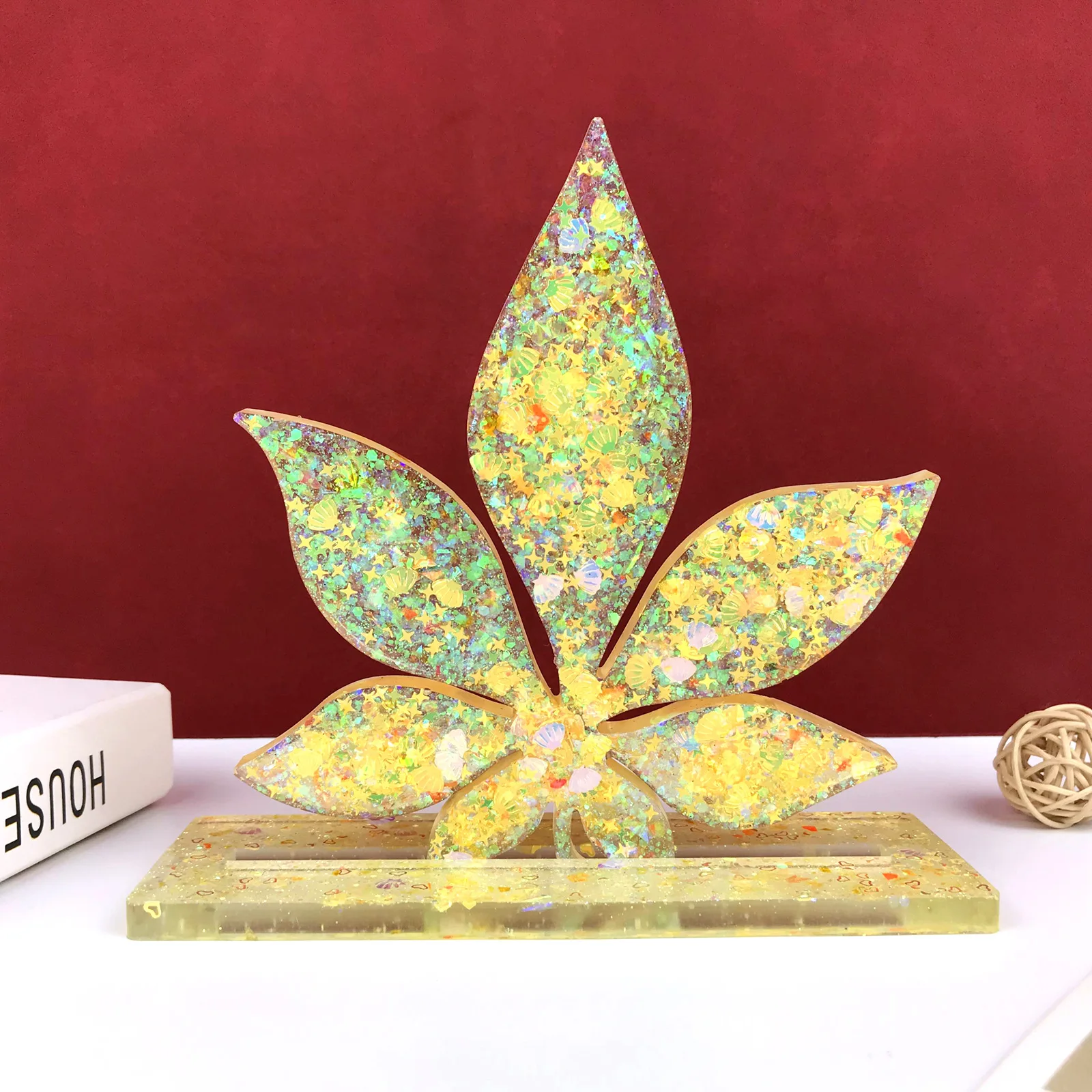 Maple Leaf Ornament Epoxy Resin Mold DIY Wall Pendant Decorative Hollow Coaster Silicone |