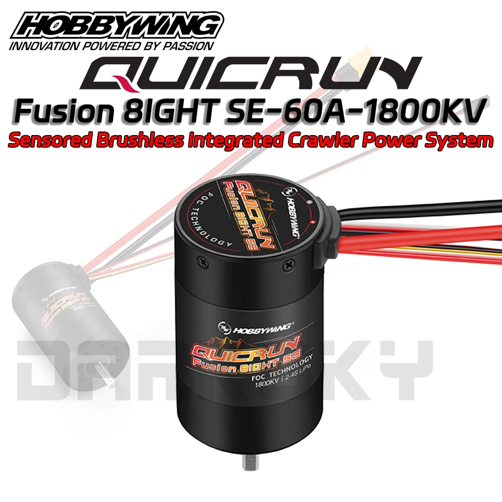 Фото HOBBYWING QUICRUN Fusion 8IGHT SE 2-в-1 60A 1800KV бесщеточный сенсорный двигатель ESC интегрированный для 1/8 RC автомобильной гусеничной системы питания №2