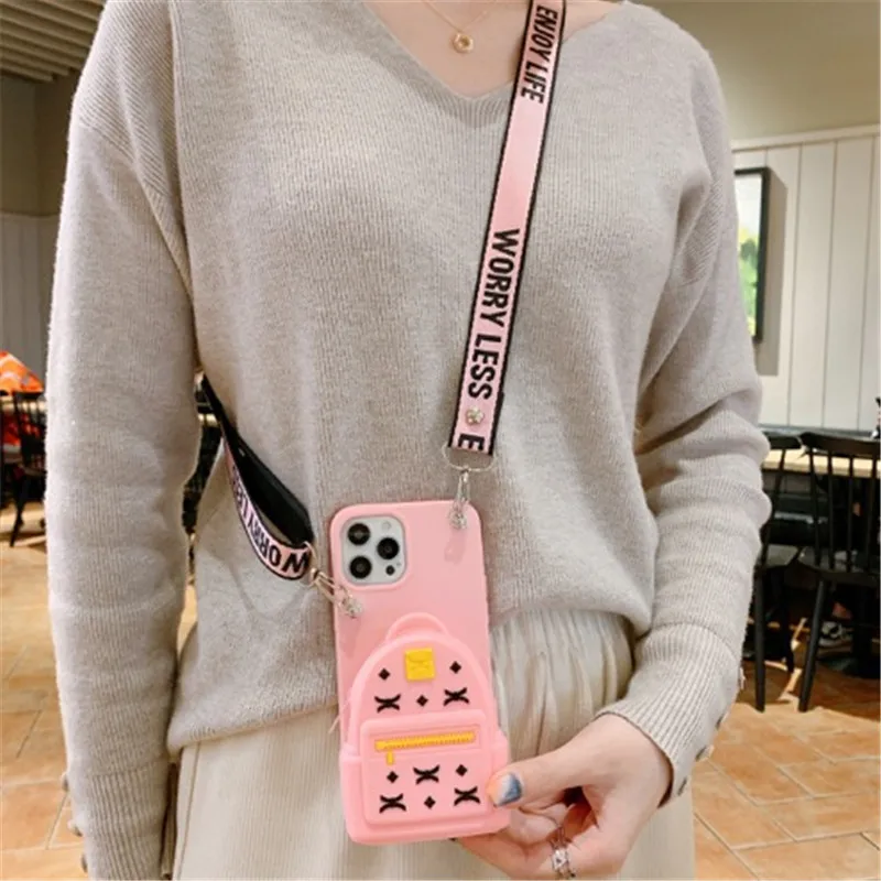 School Bag Cartoon Zero Wallet Suitable for Xiaomi 12TPRO Phone Case Red Rice NOTE11S Diagonal Strap Storage for Women