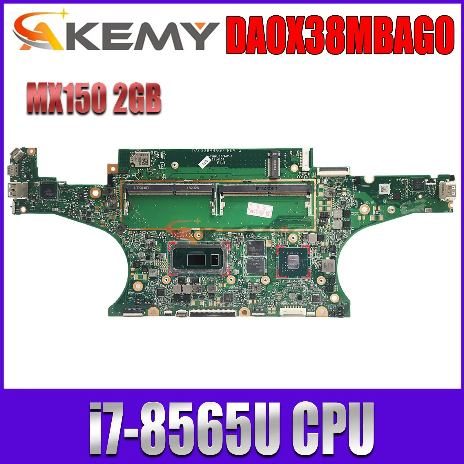 

L38128-601 DA0X38MBAG0 Mainboard For HP Spectre X360 15-DF Laptop Motherboard With MX150 2GB i7-8565U Full Tested