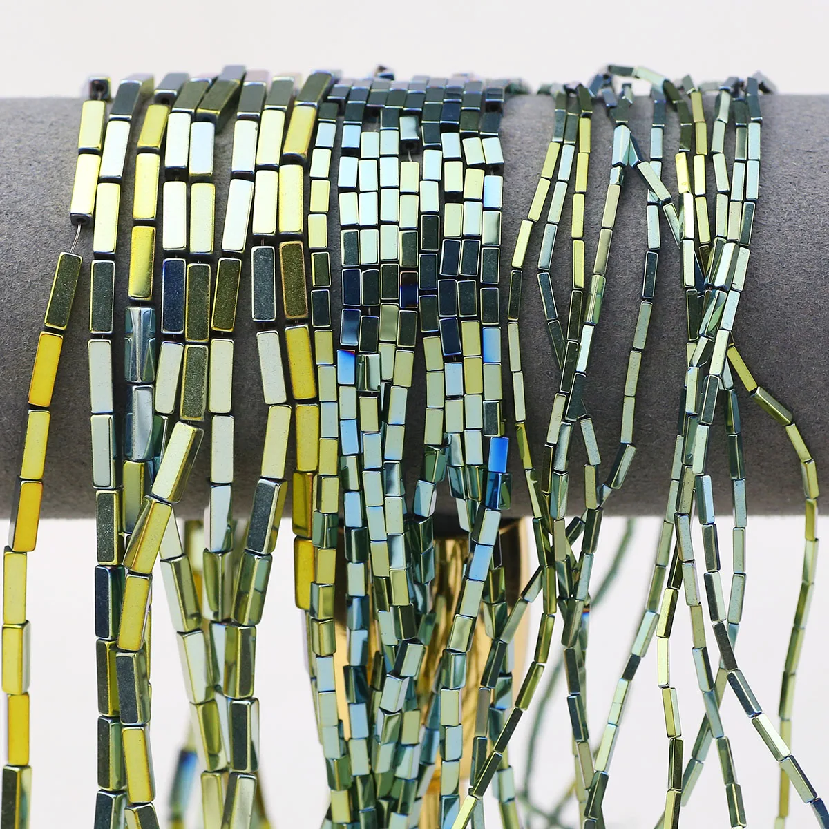 Натуральный Прямоугольник Камень Покрытие Зеленый Гематит Проставки Свободные