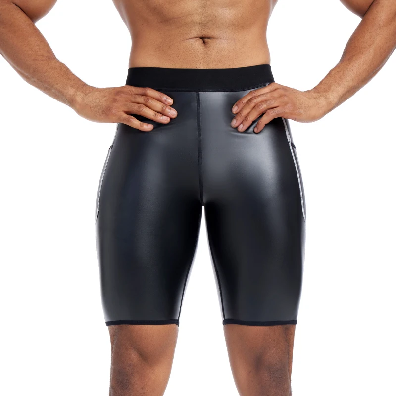 Мужские кожаные шорты мужские Модные однотонные повседневные из искусственной