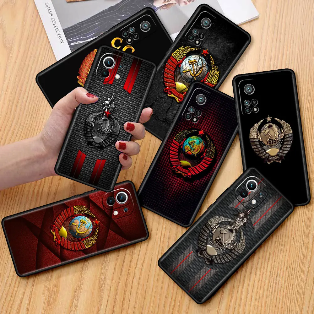 

Black Estuche Case For Xiaomi Mi Poco X3 NFC M3 10T Pro 11T Mobile Phones Funda 9T Note 10 Lite Cover Russian SovietUnio Badge
