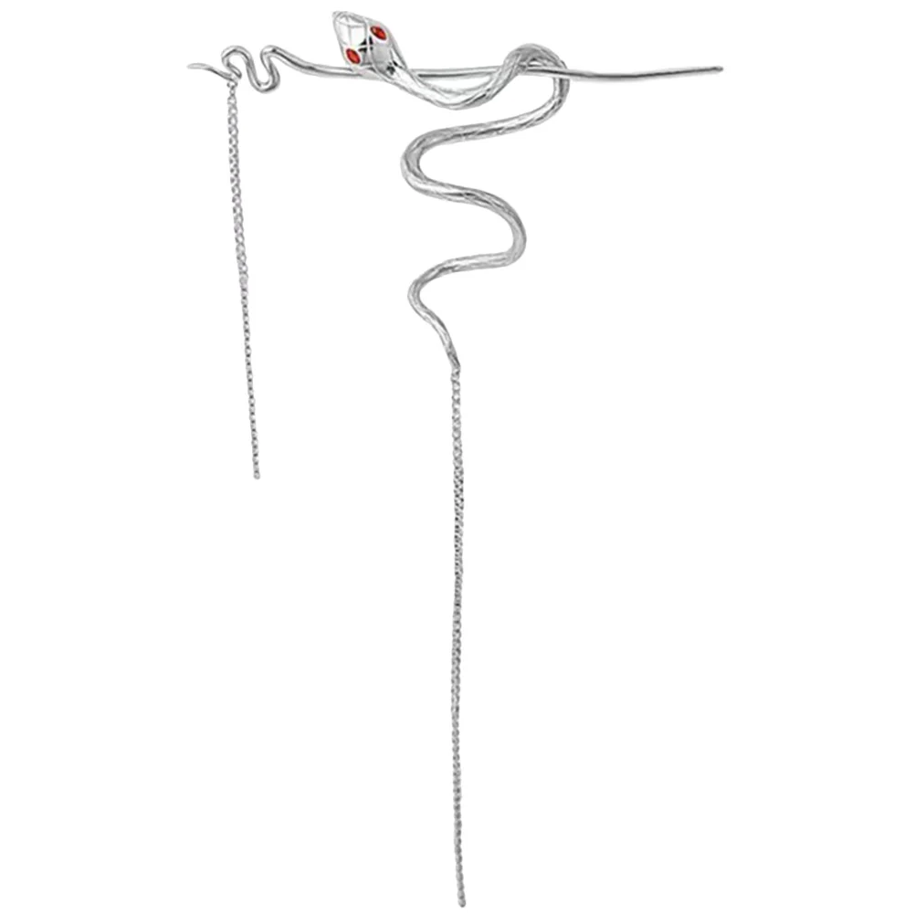 

Металлическая шпилька для волос в виде змеи с длинной кисточкой, винтажный инструмент для укладки волос