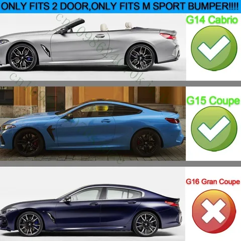 Для BMW 8 серии G14 G15 M850i 2-дверный 2018-2023 диффузор заднего бампера со светодиодом