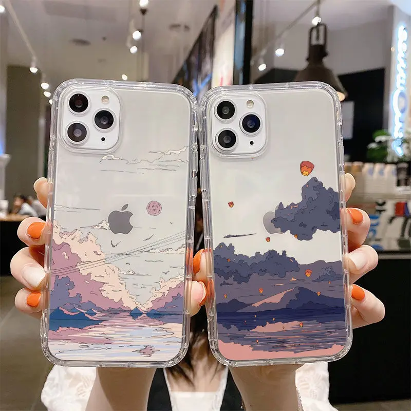Чехол для телефона Huawei P30 Pro P40 Lite с изображением заката в Корейском стиле чехол Honor