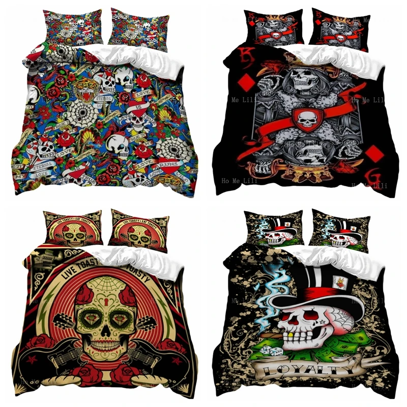 

Квадратные K череп карточка плохие парни лояльность кости с розовым цветком имп страшная сила наклейка бомба Печать пододеяльник от Ho Me Lili