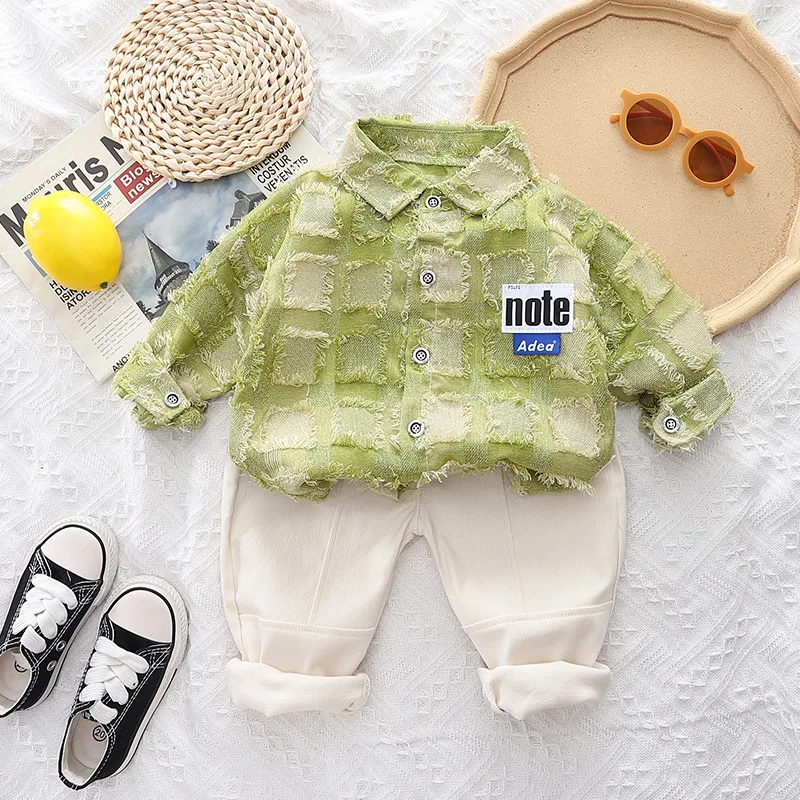 

New Fashion Baby Boys' Spring Dress Set Baby Boys' Dress Set Children's Sports Bear Sweatshirt Pants Two Piece Set