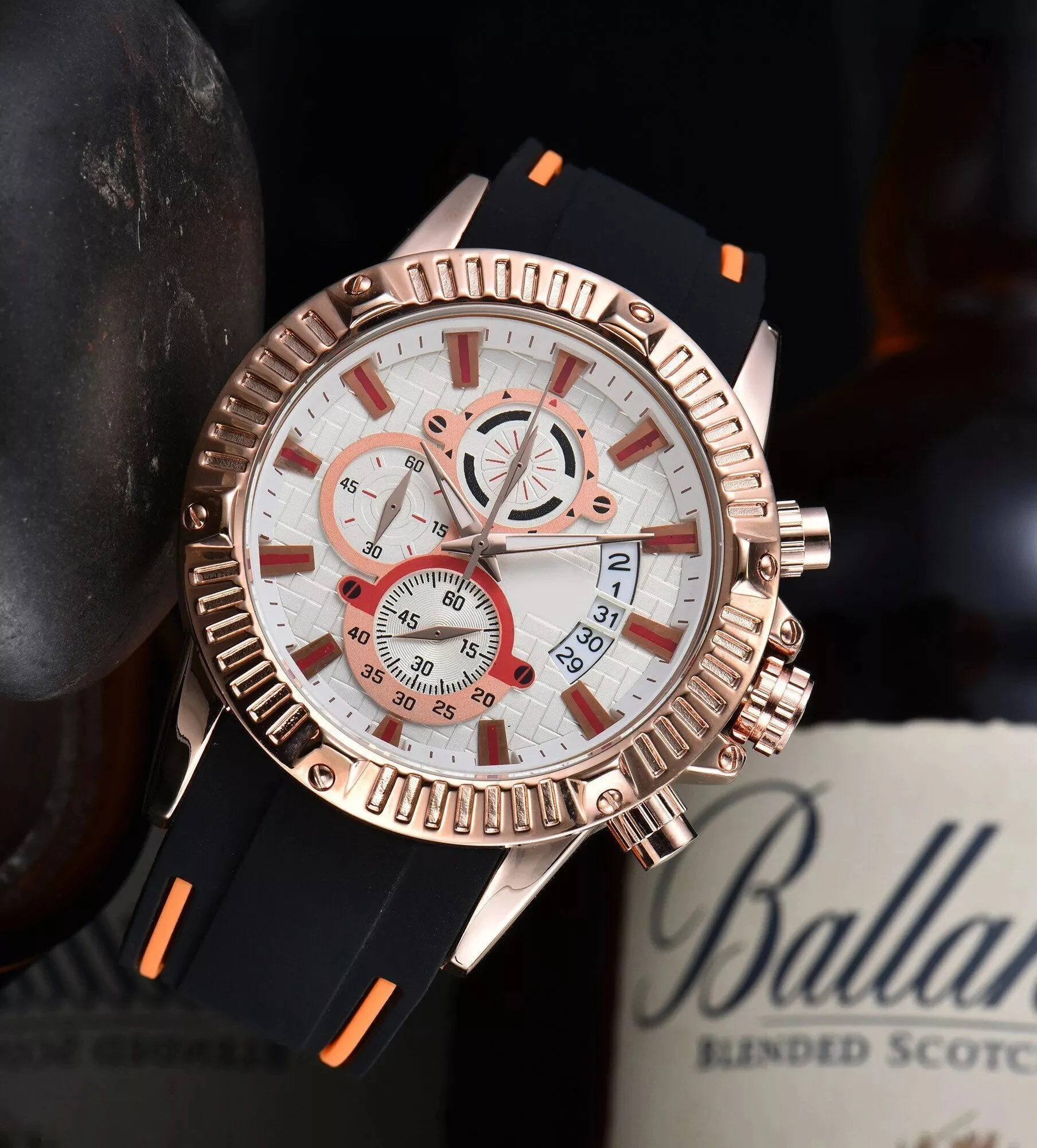 

NEW Luxury Brand Sport Quartz six needles Multifunction steel Business Men Watch 1853 Man silicone Calendar waterproof watches