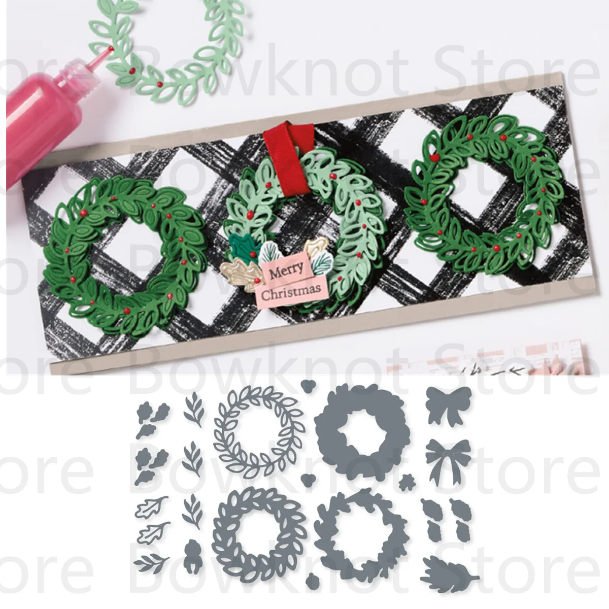 

Wreath Decoration Christmas Templates Metal Cutting Dies And Clear Stamps Scrapbook Material Stencils For Crafts Supplies New