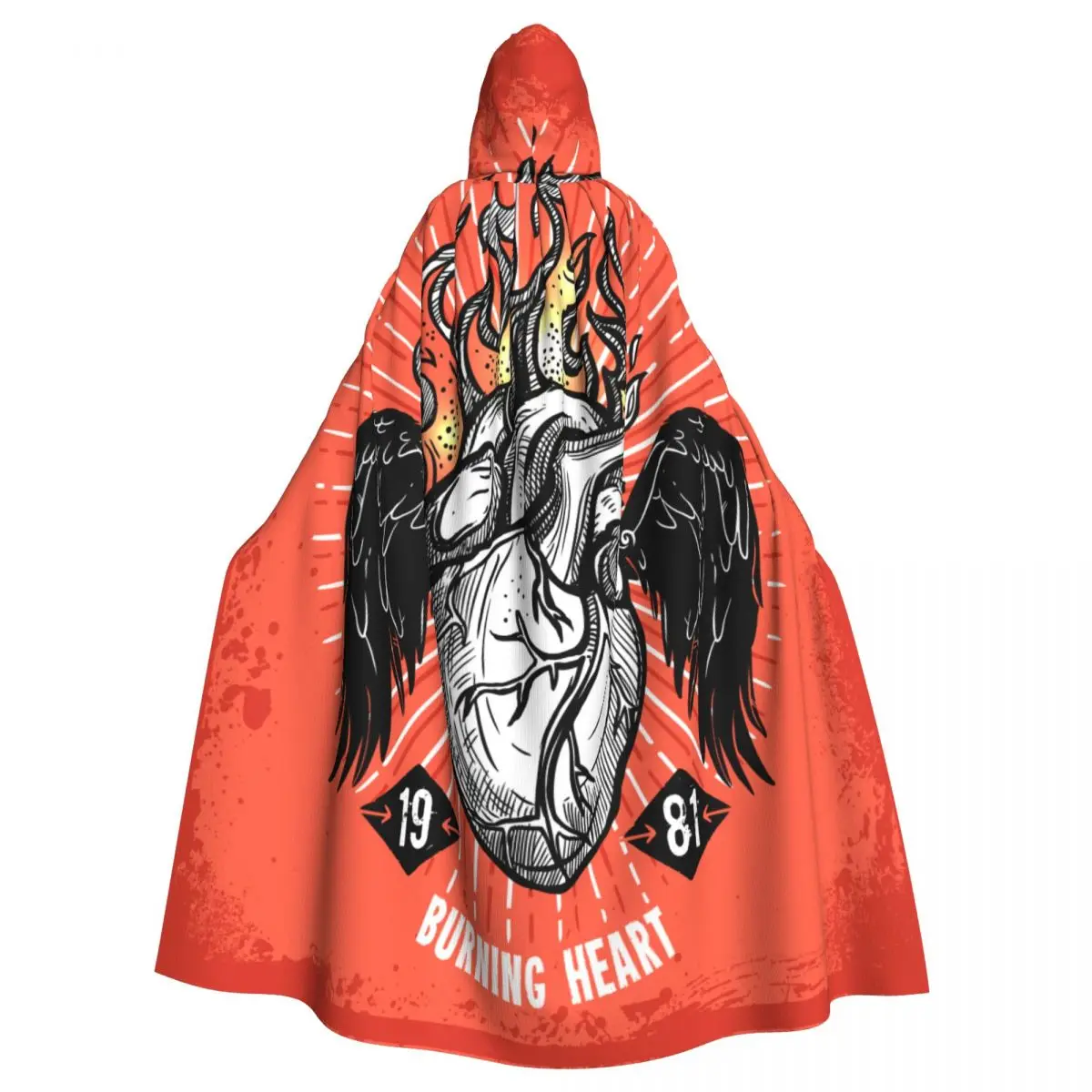 

Плащ с капюшоном и принтом в виде сердца