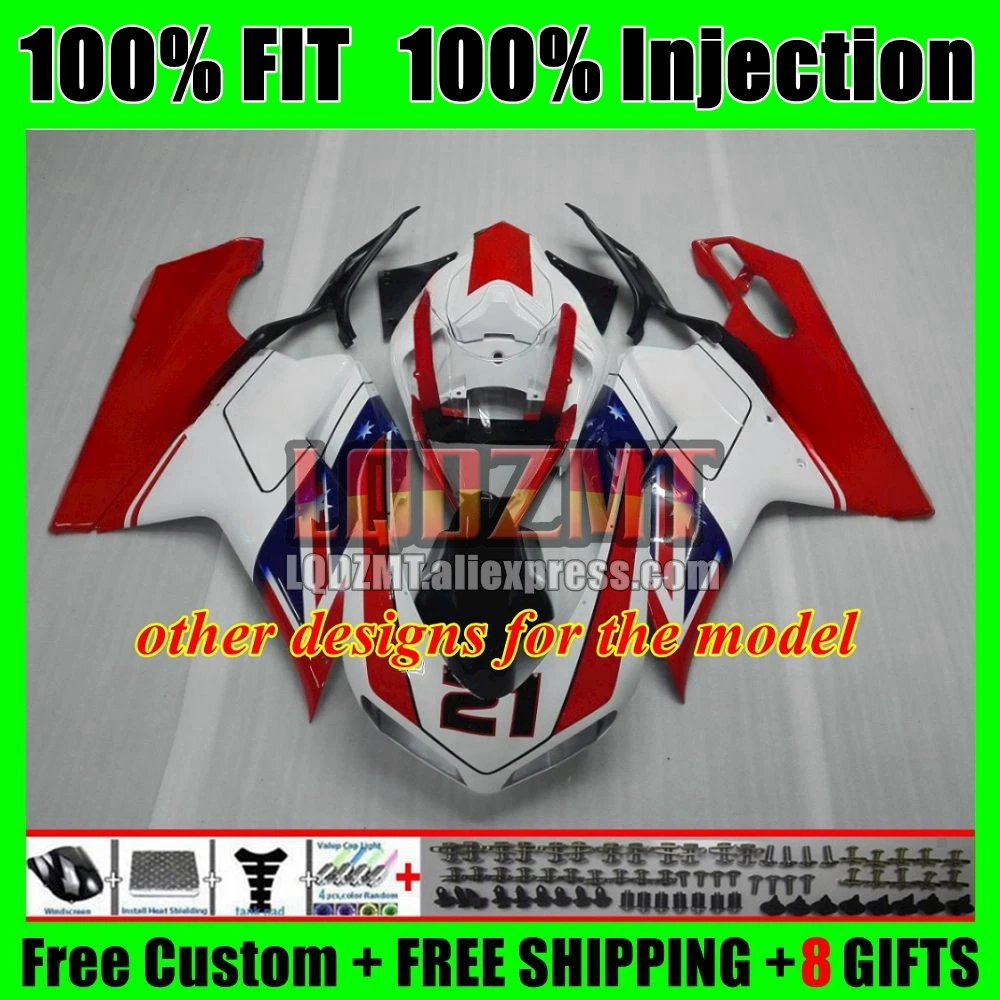 Впрыск для DUCATI 848 1098 1198 R S 121No.15 848S 07 08 09 10 11 12 1098S 2007 2008 2009 2010 2011 2012 Оранжевый синий