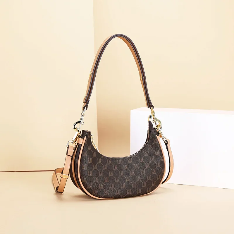 

Women's Classic Simple Printed Underarm Bags Exquisite Retro Casual Shopping Shoulder Bags Zipper 2023 New Designer