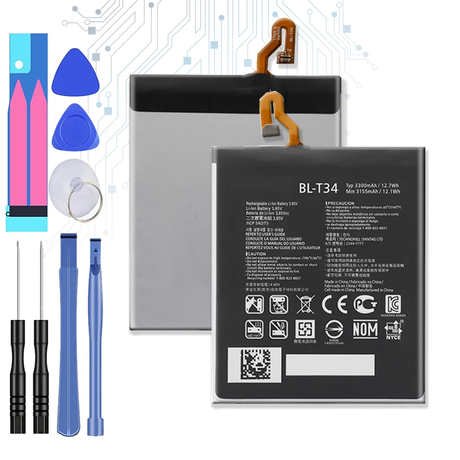 BL-T34 сменная батарея для LG V30 V30 + V30A H930 H932 LS998 BL T34 3155 мАч + бесплатный инструмент