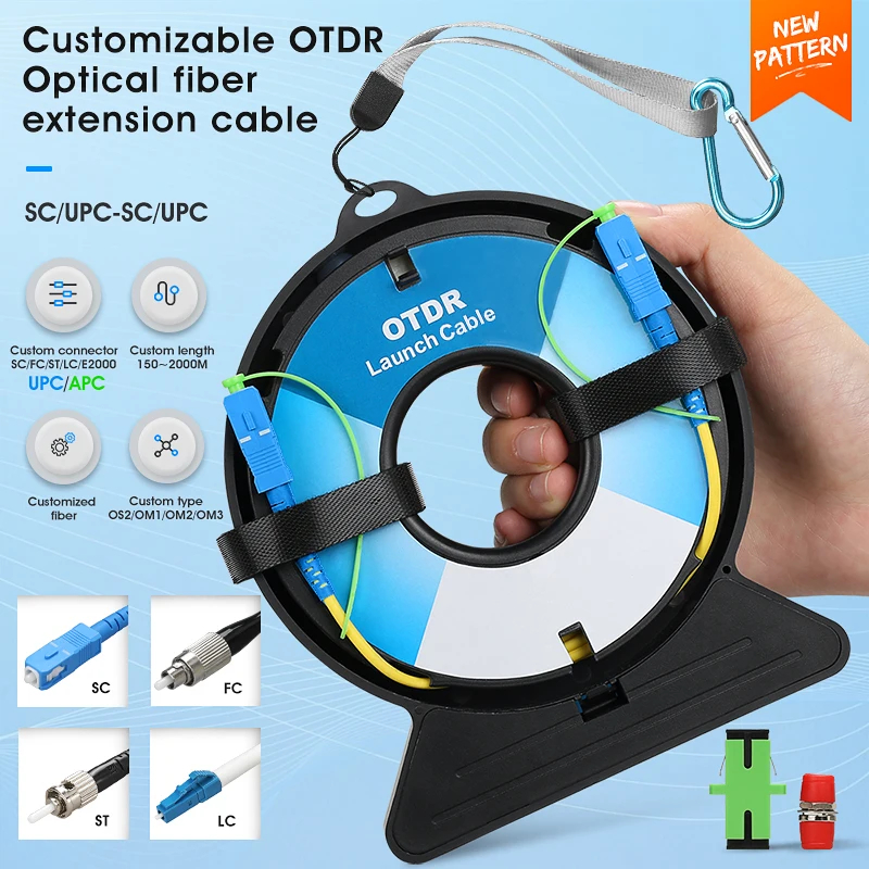 SC/FC/ST/LC-UPC/APC Fiber Rings 2000M Fiber Optic OTDR Launch Cable Box SC/UPC-SC/UPC