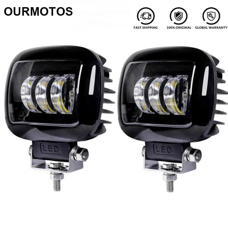 

OURMOTOS 2Pcs 5 Inch Square Led Work Light 30W 6000K For Car 4WD ATV SUV UTV Trucks 4x4 Offroad Motorcycle Auto Driving Lamps