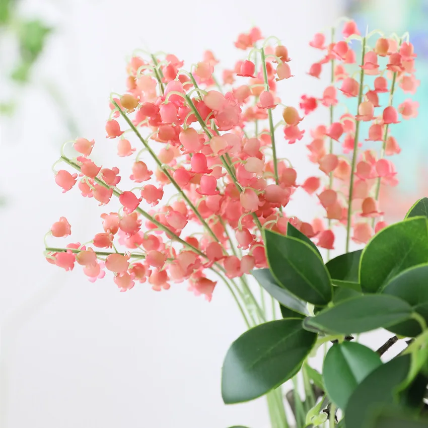 

21Pcs Pastoral Hanging Bell Lily of The Valley Small Bouquet Home Decor Fake Flowers Bride Bouquet Wedding Photography Props