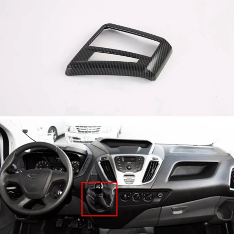 

Carbon Fiber ABS Car Gear Shift Panel Cover Trim Fit For Ford Transit 2017 Tourneo Custom 2016
