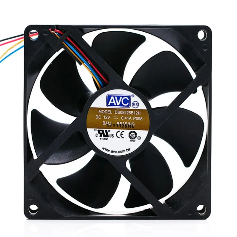 AVC DS09225B12H 12 В 9225 а 9 см четырехпроводной ШИМ-вентилятор шасси с контролем температуры и двумя шариками