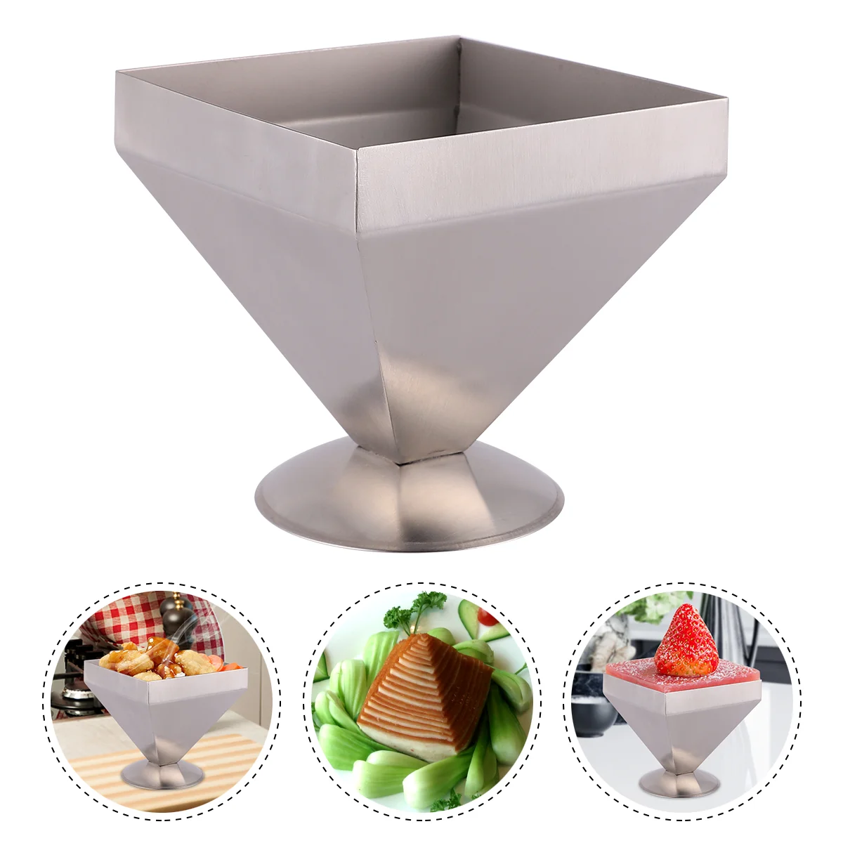 

Mold Cake Pyramid Rice Dessert Kitchen Meat Steel Making Towerforming Dish Stick Non Press Stuffed Triangle Stainless Pan