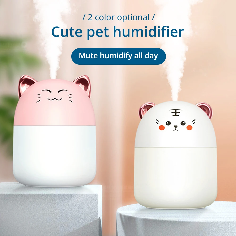 

Car Smile Cat Humidifier Office Small USB Home Desktop Atomizer Naughty Tiger Mini 250ml Cute Cartoon Desk Electrical Appliance