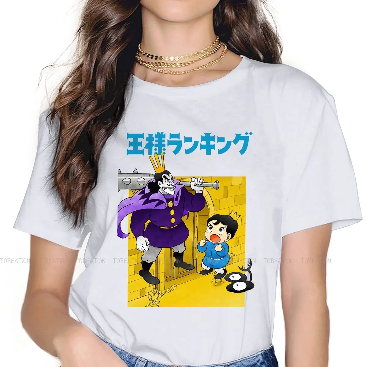 

Ousama Angry Women Clothing Ranking of Kings Kage Anime Graphic Print Female Tshirts Vintage Alternative Loose Tops Tee Kawaii