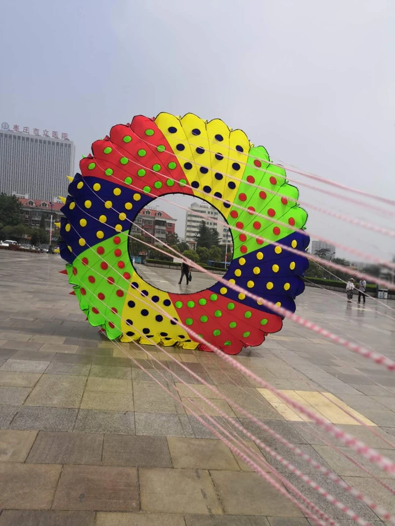 

free shipping 10m kite ring flying windsocks kites factory kite accessories octopus kite parachute dragon kevlar line winds kite