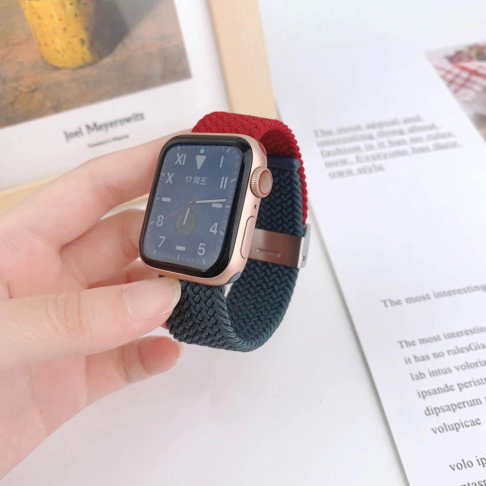 Braided Strap for Apple Watch 8 Ultra 7 Band 49mm 41mm 45mm Nylon Bracelet Correa IWatch Series 6 3 4 5 SE 38mm 40mm 42mm 44mm