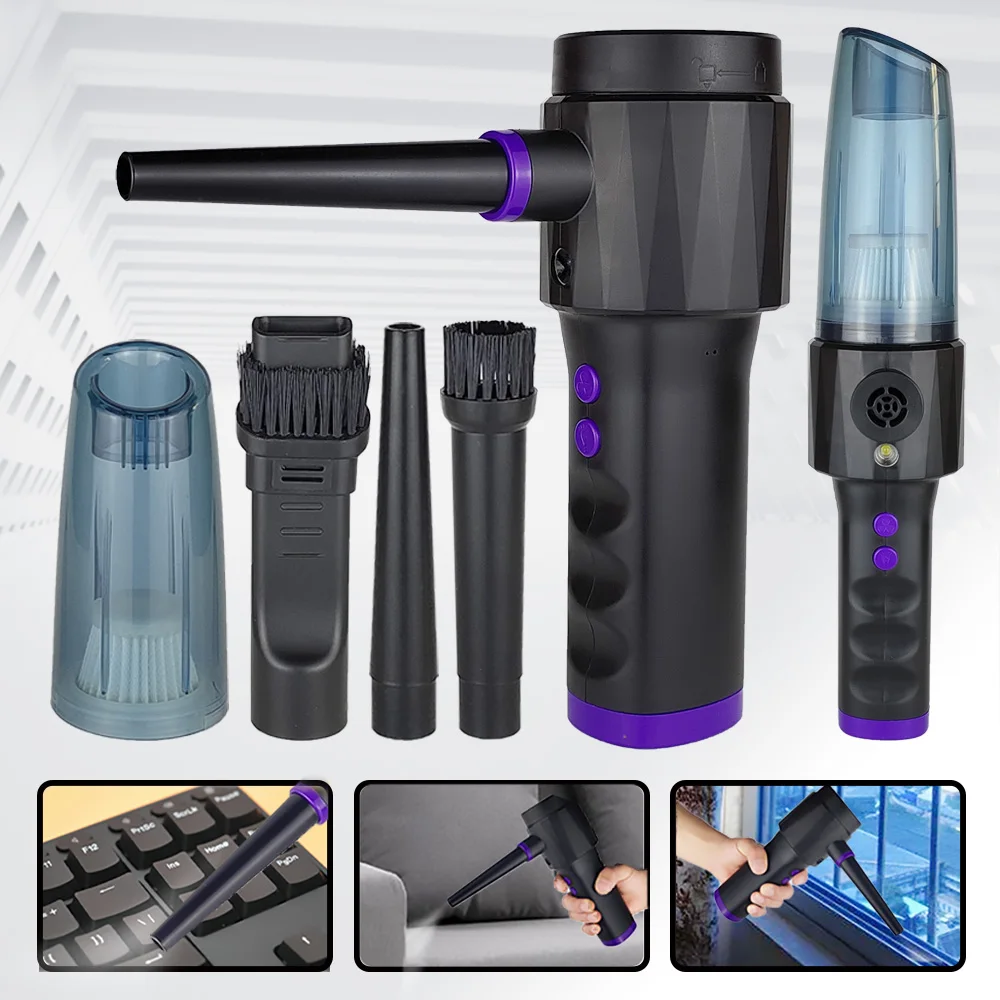 

Car Vacuum Cleaner Compressed Air Duster 2 In 1 Portable Electric Air Blower For Keyboard Computer Seat Device Cleaners