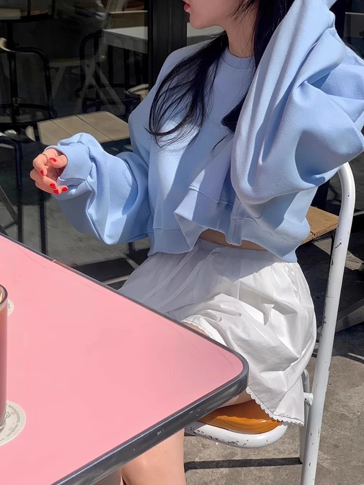 Летние шорты Korobov из Южной Кореи винтажные со шнуровкой и высокой талией широкими