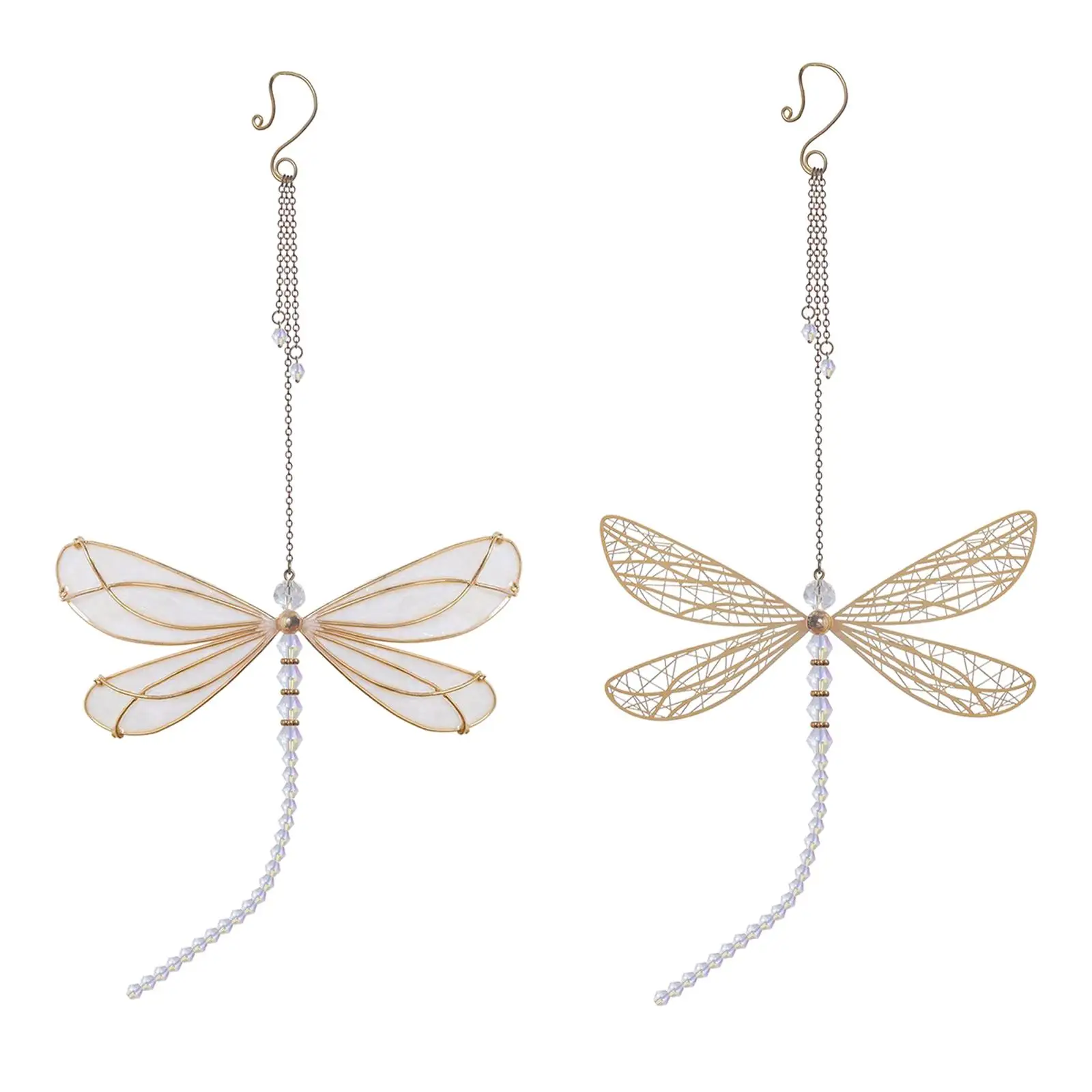 

Glass Crystal Ball Prism Hanging Window Dragonfly Chandelier Rainbow Maker Pendants for Patio Bedroom Decor Home Office Car