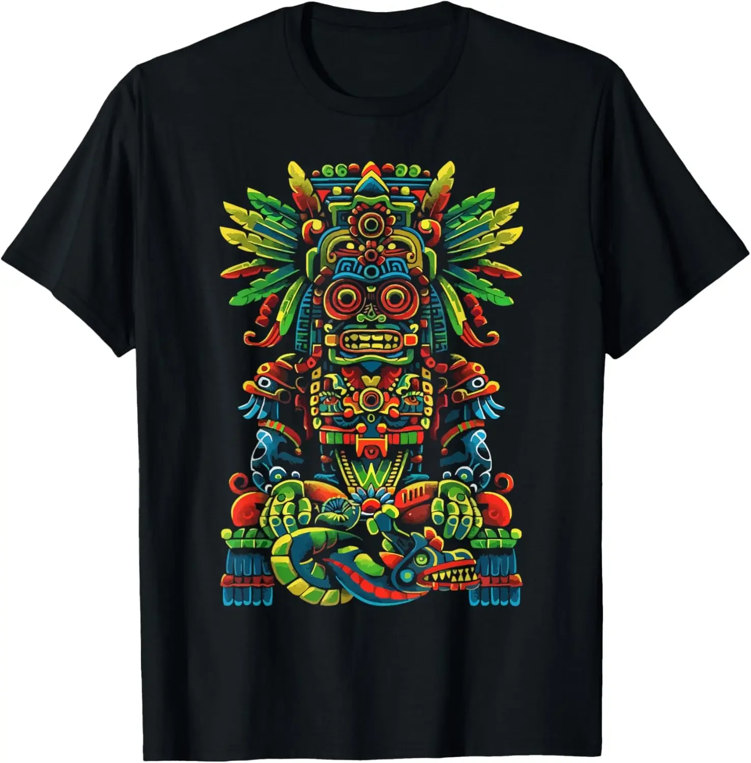 Aztec God Culture Mayan Indigenous Tlaloc Statue T-Shirt