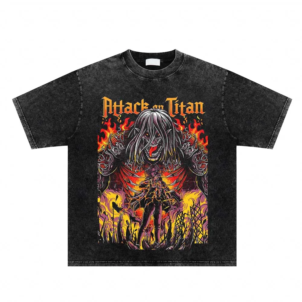 

Футболка мужская оверсайз с принтом из аниме «атака на Титанов»